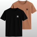 Kit 2 Camisetas Masculinas NY New York Slim Fit 100% Algodão Premium
